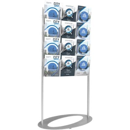 Large Freestanding Oval Multi A4 Brochure Stand - bhma