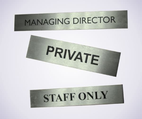 Lasered Stainless Steel Door Signs - bhma