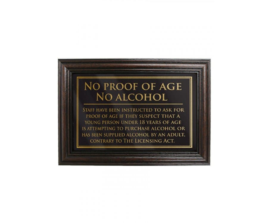 No Proof of Age No Alcohol Sign - bhma