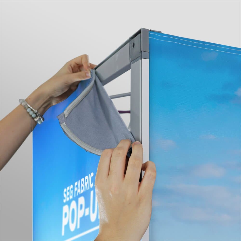 SEG Fabric Straight Pop Up Exhibition Stand - Double Sided - bhma