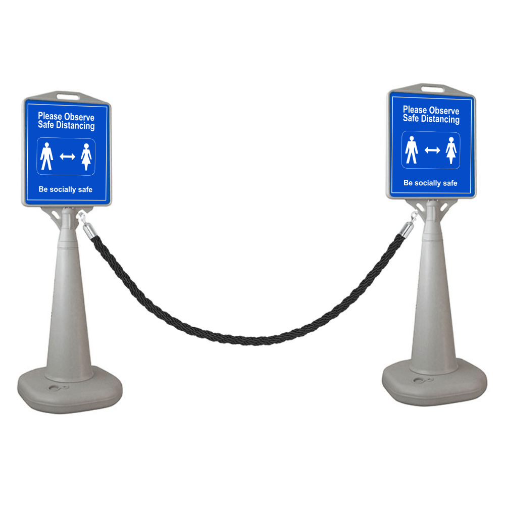 Social Distancing Fillable Sign with Ropes - Hospitality – BHMA