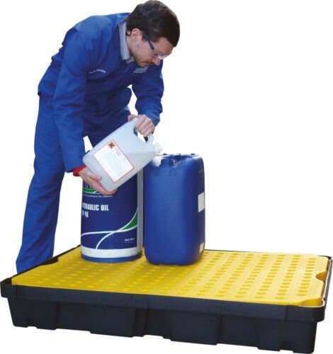 Spill Tray with Grid & Sump - 100 Litre Capacity - bhma