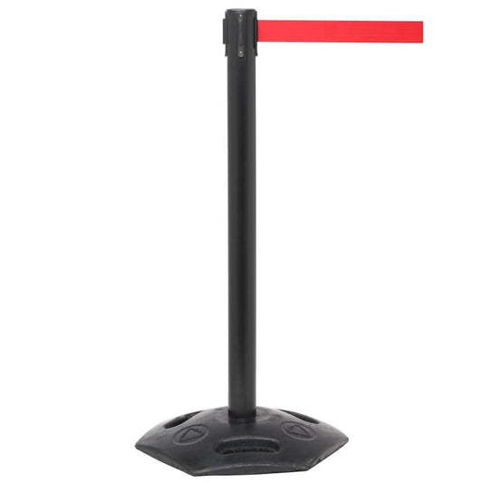 Weathermaster Retractable Safety Barrier - Black Post - bhma