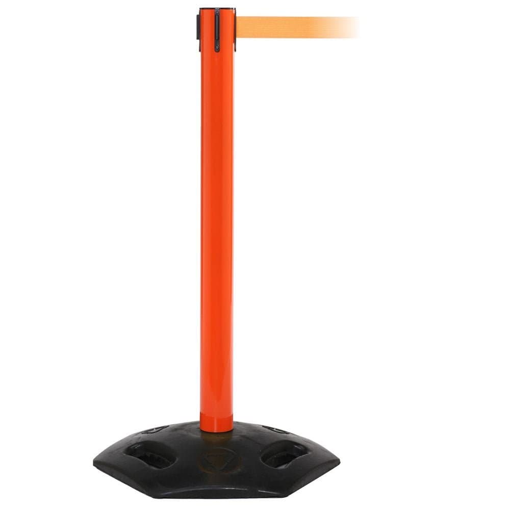 Weathermaster Retractable Safety Barrier Orange Post Barriers