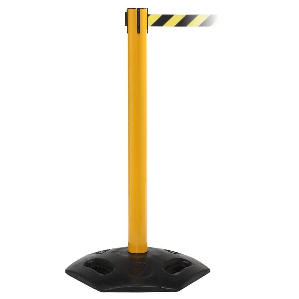 Weathermaster Retractable Safety Barrier - Yellow Post - bhma