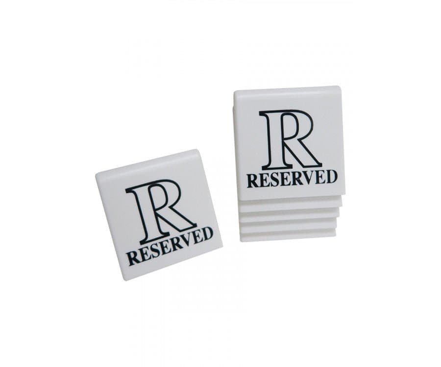 White Acrylic Reserved Signs (10 pack) - bhma